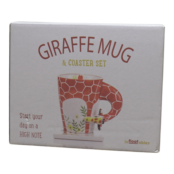 Inflatables Giraffe Mug with Saucer 16 oz Ceramic Coffee Tea Cup NWOT w Box NWOT - Picture 7 of 9